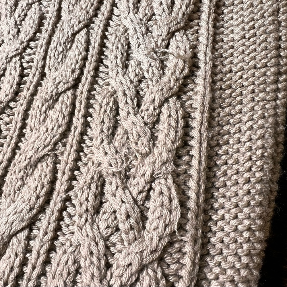 Ivan Grundahl Beige Merino Wool Cable Knit Turtleneck Sweater Dress Medium - Picture 14 of 14